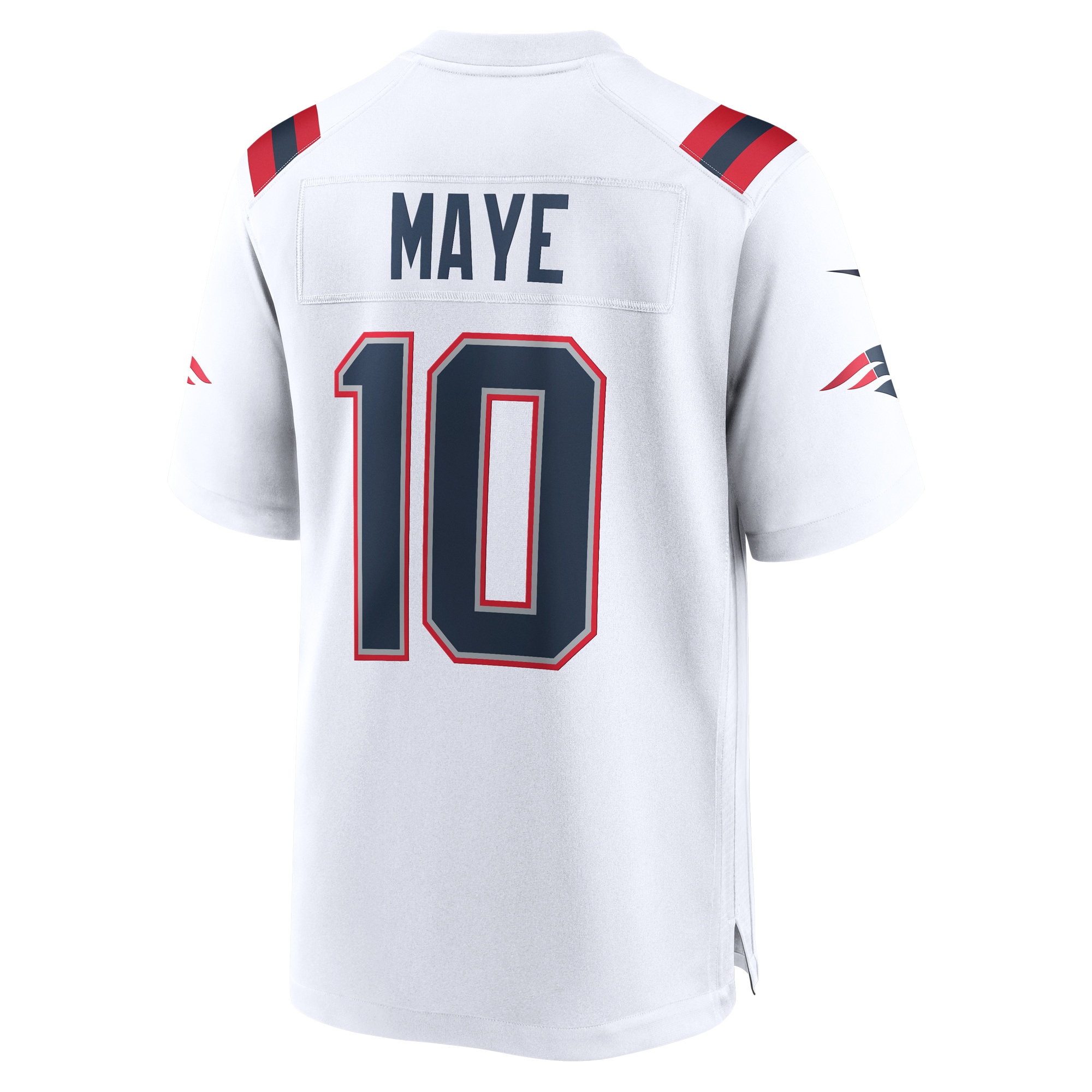 Men's New England Patriots Drake Maye White 2024 NFL Draft First Round Pick Player Game Jersey