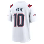 Men's New England Patriots Drake Maye White 2024 NFL Draft First Round Pick Player Game Jersey