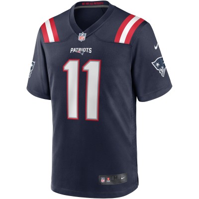Men's New England Patriots Drew Bledsoe Navy Game Retired Player Jersey 02