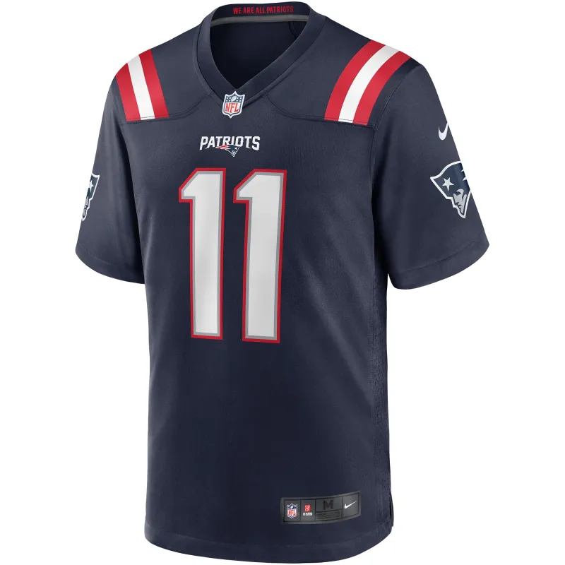 Men's New England Patriots Drew Bledsoe Navy Game Retired Player Jersey