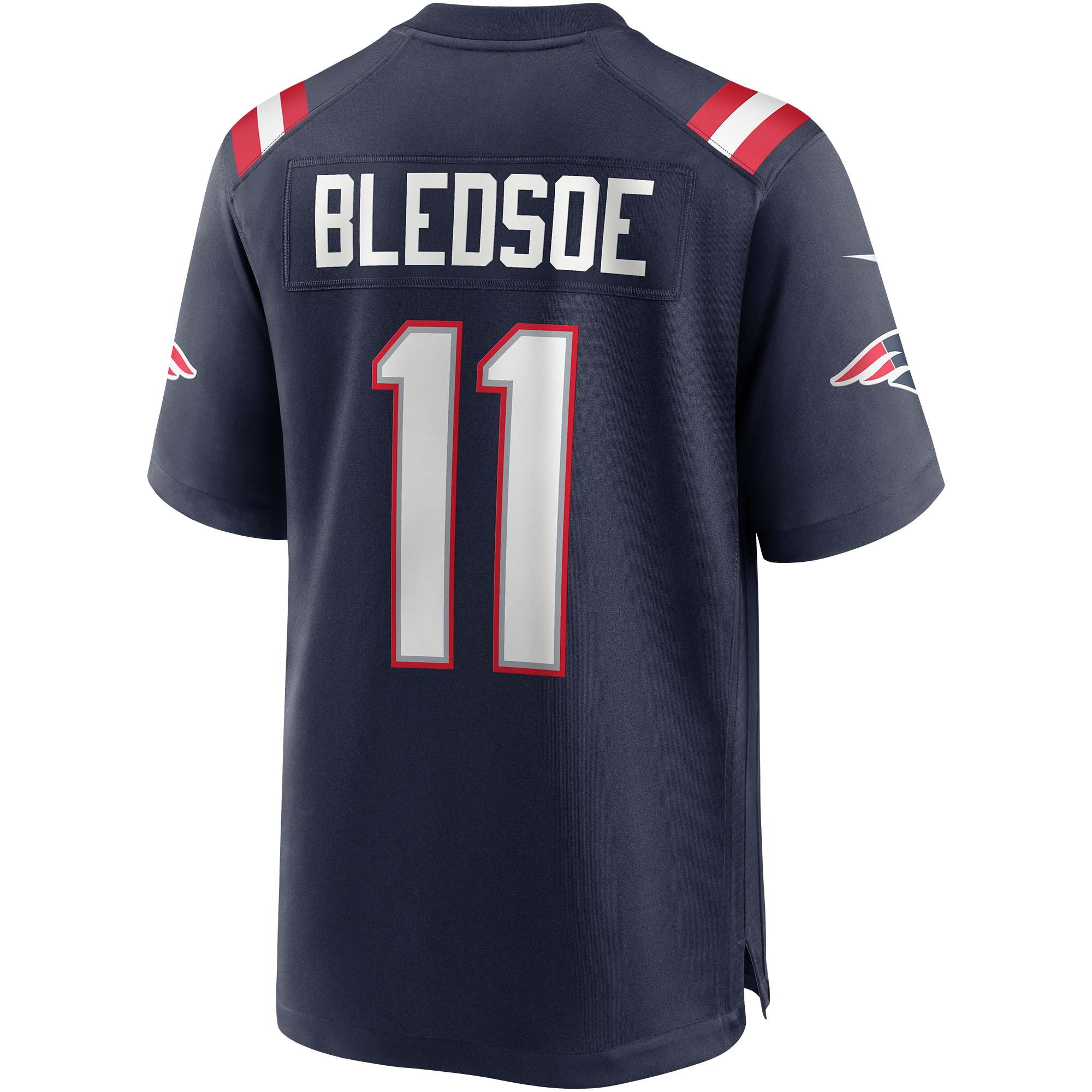 Men's New England Patriots Drew Bledsoe Navy Game Retired Player Jersey