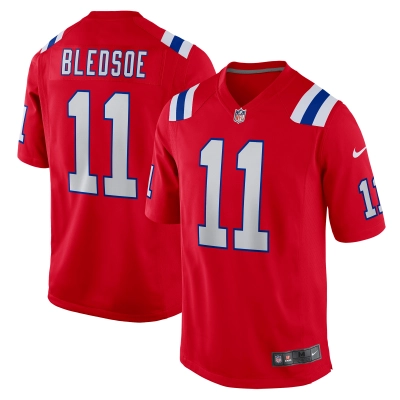 Men's New England Patriots Drew Bledsoe Red Retired Player Alternate Game Jersey 01
