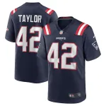 Men's New England Patriots J.J. Taylor Navy Team Game Jersey