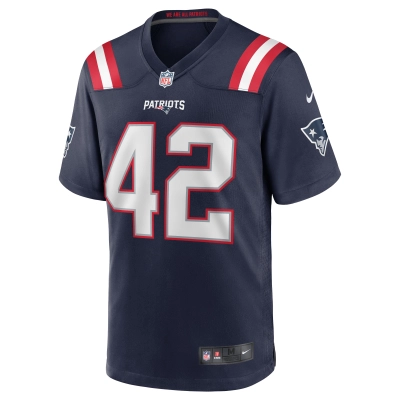 Men's New England Patriots J.J. Taylor Navy Team Game Jersey 02