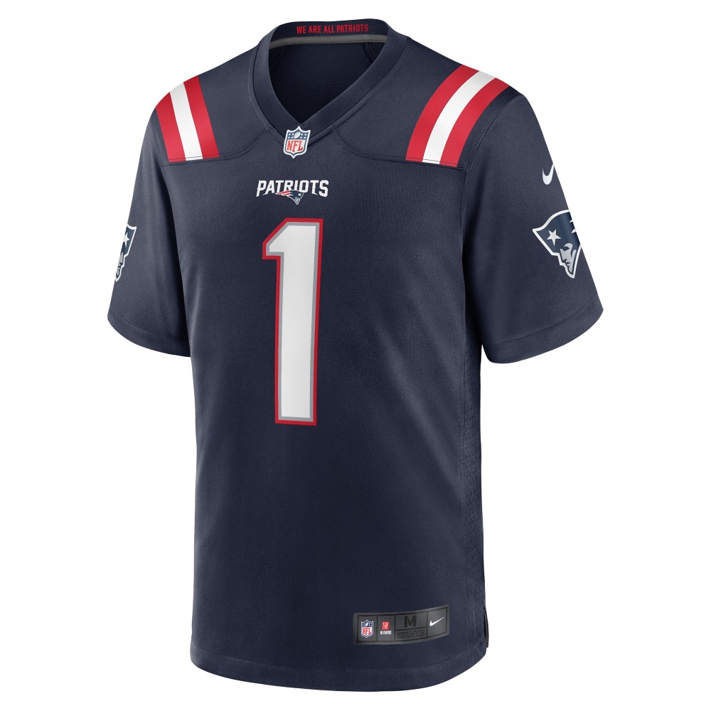 Men's New England Patriots Ja'Lynn Polk  Navy Team Game Jersey