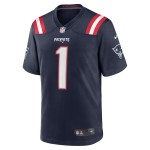 Men's New England Patriots Ja'Lynn Polk  Navy Team Game Jersey