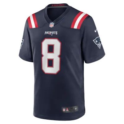 Men's New England Patriots Ja'Whaun Bentley Navy Game Player Jersey 02