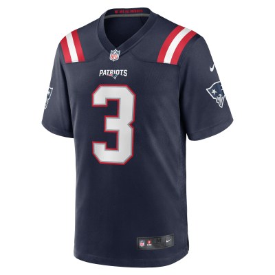 Men's New England Patriots Jabrill Peppers Navy Game Jersey 02
