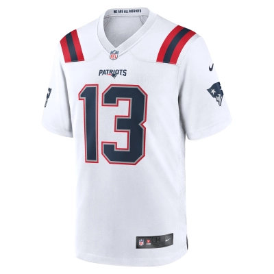 Men's New England Patriots Jack Jones White Game Player Jersey 02