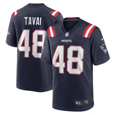 Men's New England Patriots Jahlani Tavai  Navy Game Player Jersey 01