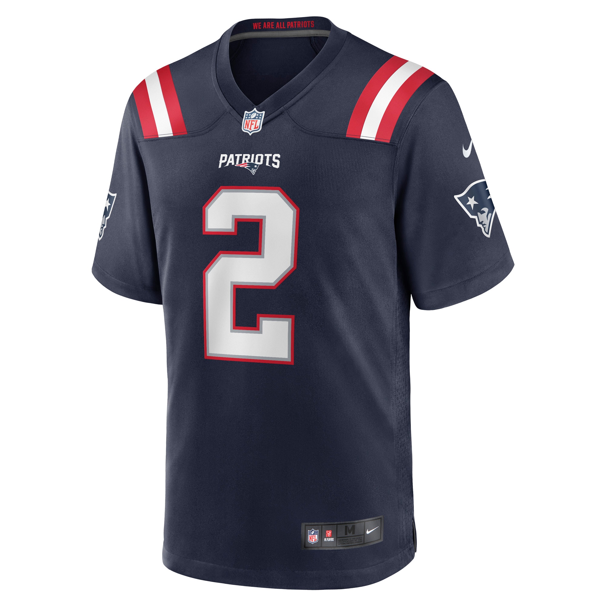 Men's New England Patriots Jalen Mills Navy Game Player Jersey