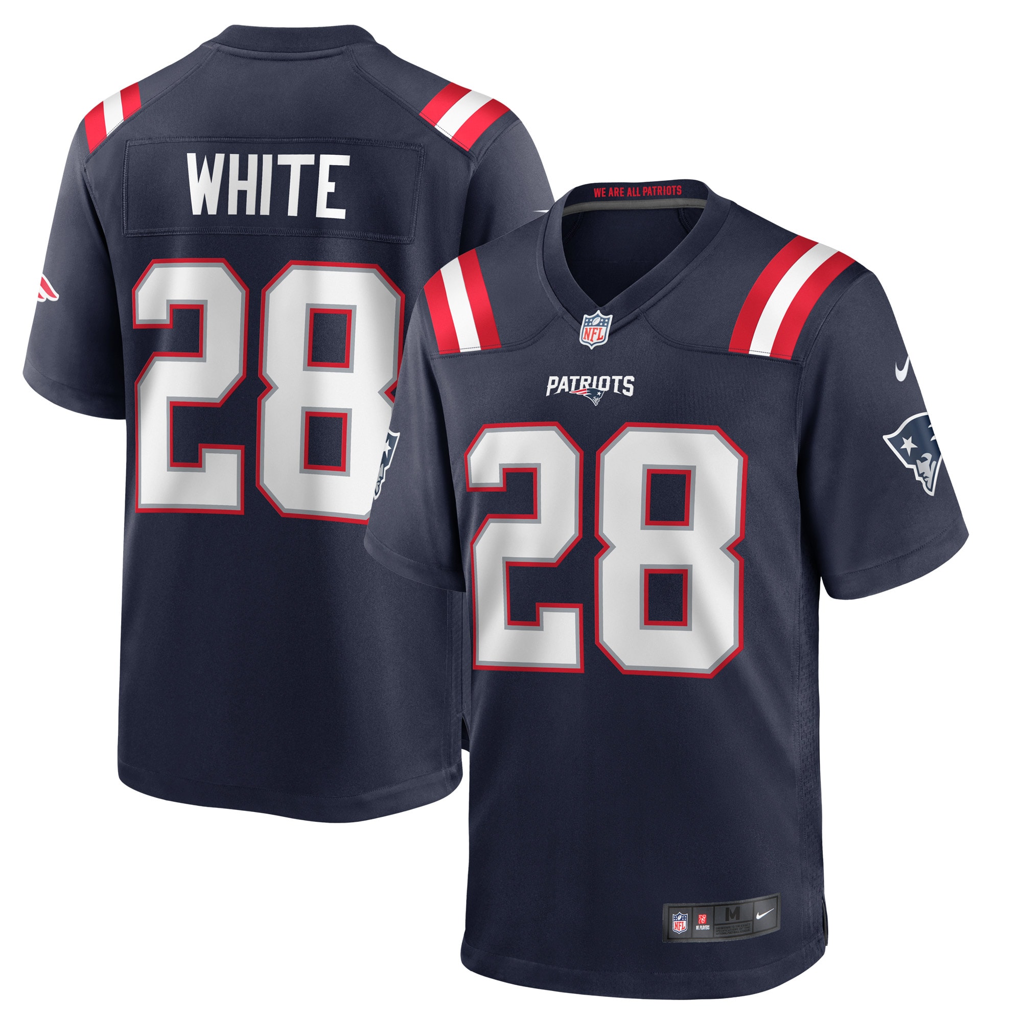 Men's New England Patriots James White Navy Game Player Jersey