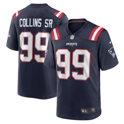Men's New England Patriots Jamie Collins Sr. Navy Home Game Player Jersey 01