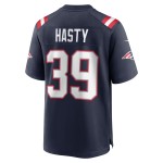 Men's New England Patriots Jamycal Hasty  Navy Team Game Jersey