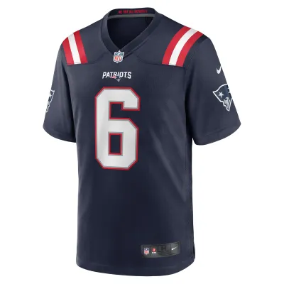 Men's New England Patriots Javon Baker  Navy Team Game Jersey 02