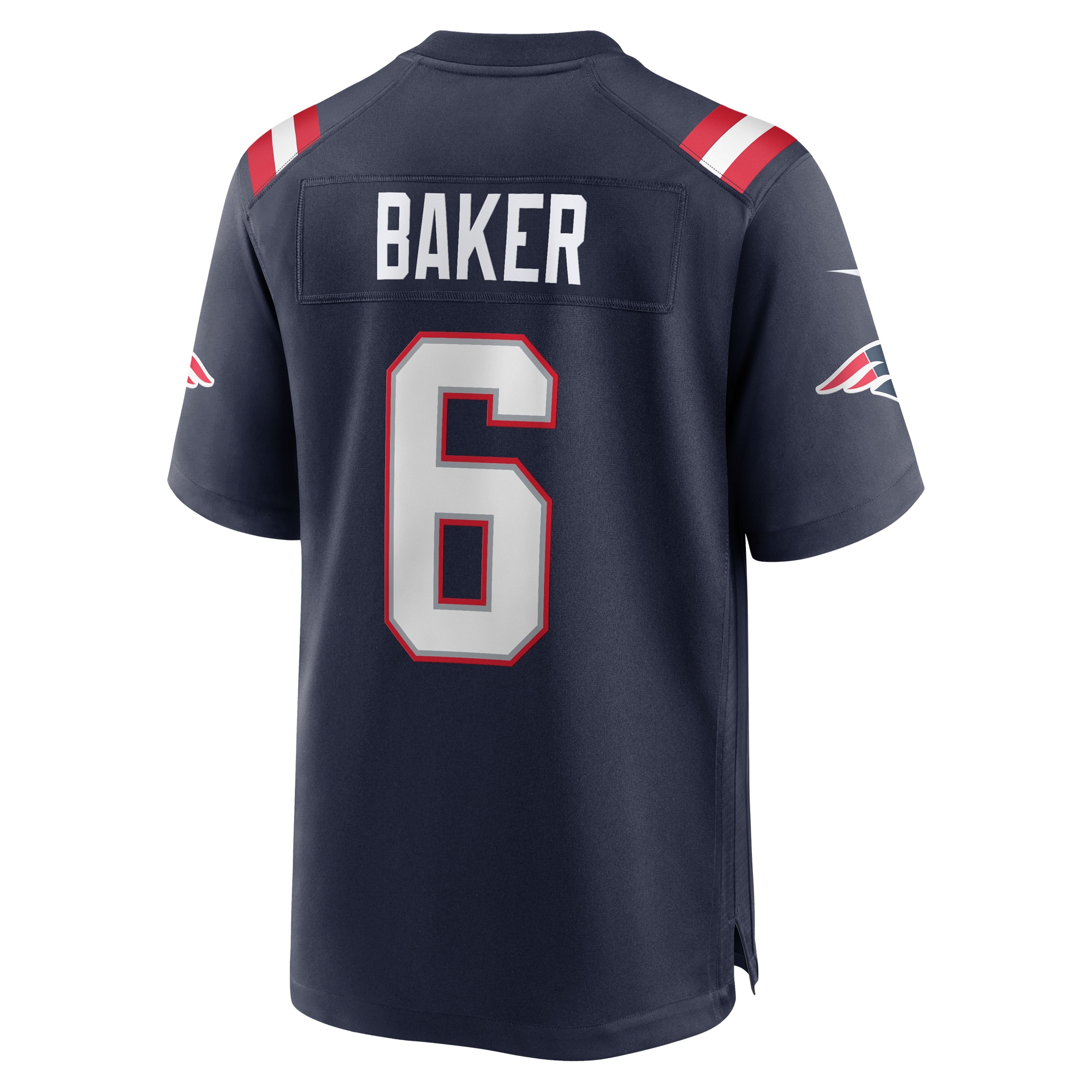 Men's New England Patriots Javon Baker  Navy Team Game Jersey