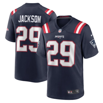 Men's New England Patriots JC Jackson  Navy Game Jersey 01