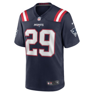 Men's New England Patriots JC Jackson  Navy Game Jersey 02