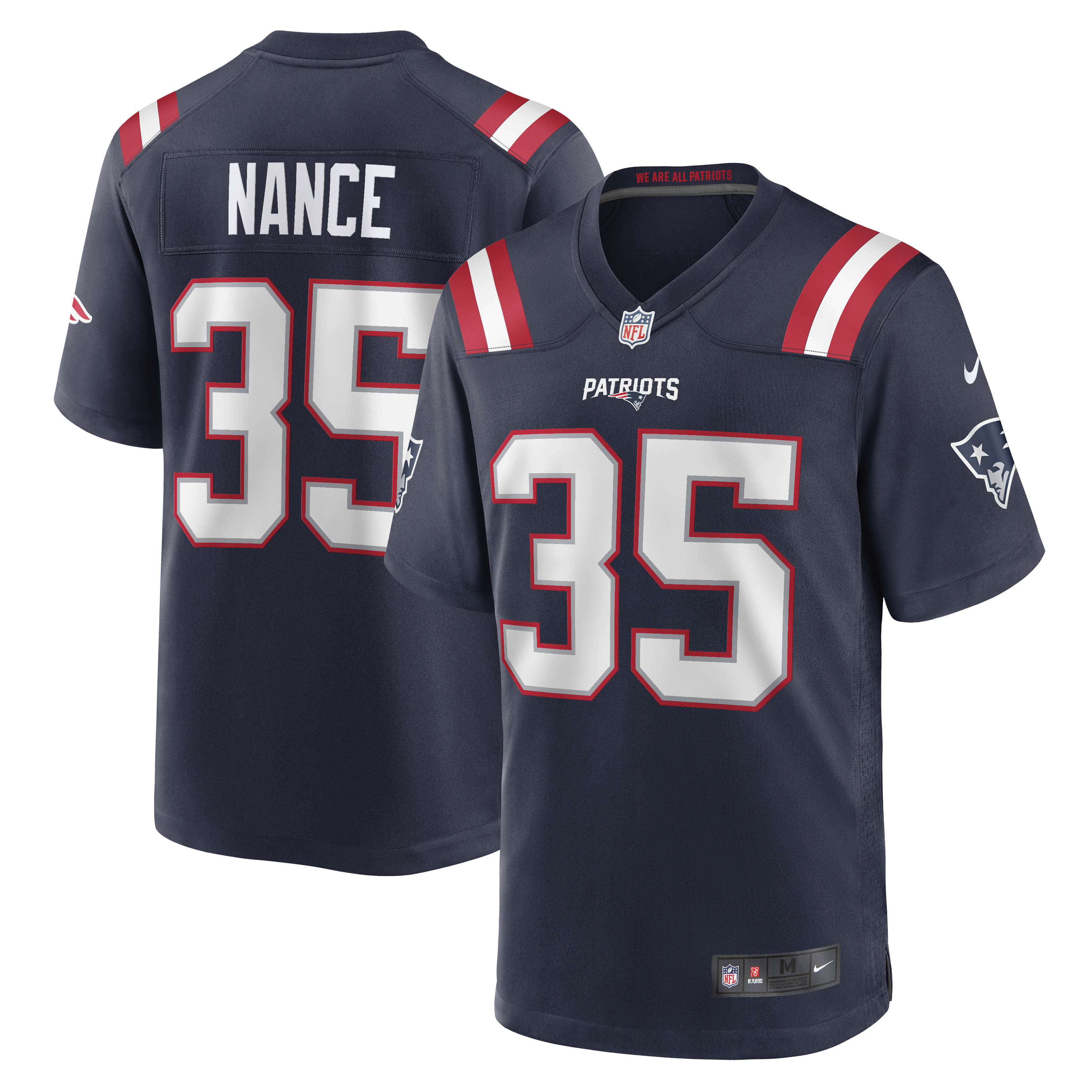 Men's New England Patriots Jim Nance Navy Retired Player Jersey