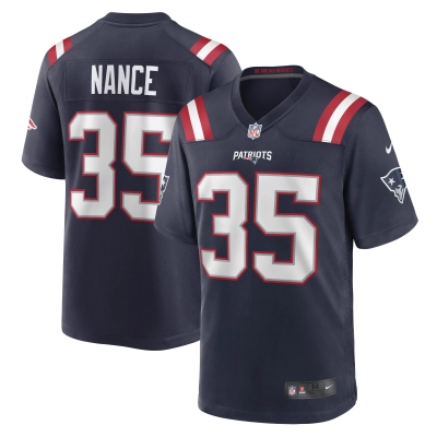 Men's New England Patriots Jim Nance Navy Retired Player Jersey 01