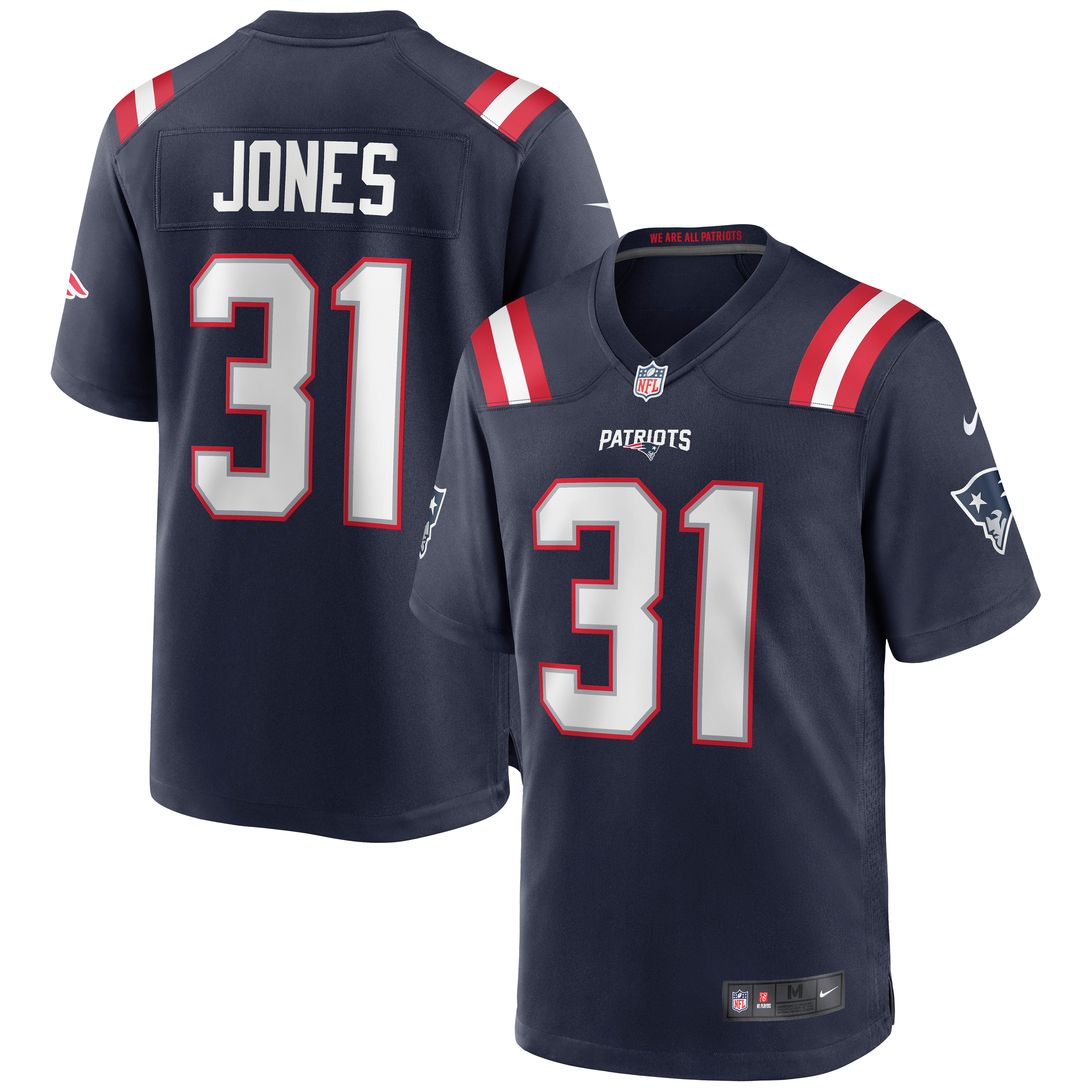 Men's New England Patriots Jonathan Jones Navy Game Jersey