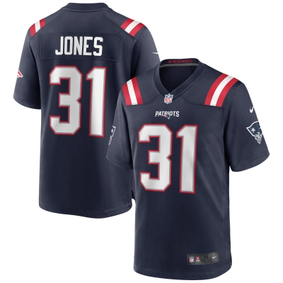 Men's New England Patriots Jonathan Jones Navy Game Jersey 01