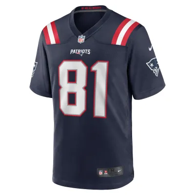 Men's New England Patriots Jonnu Smith Navy Game Jersey 02