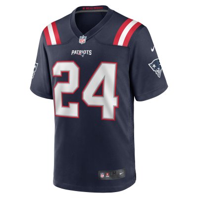 Men's New England Patriots Joshuah Bledsoe Navy Game Player Jersey 02