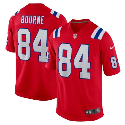 Men's New England Patriots Kendrick Bourne  Red Game Jersey 01