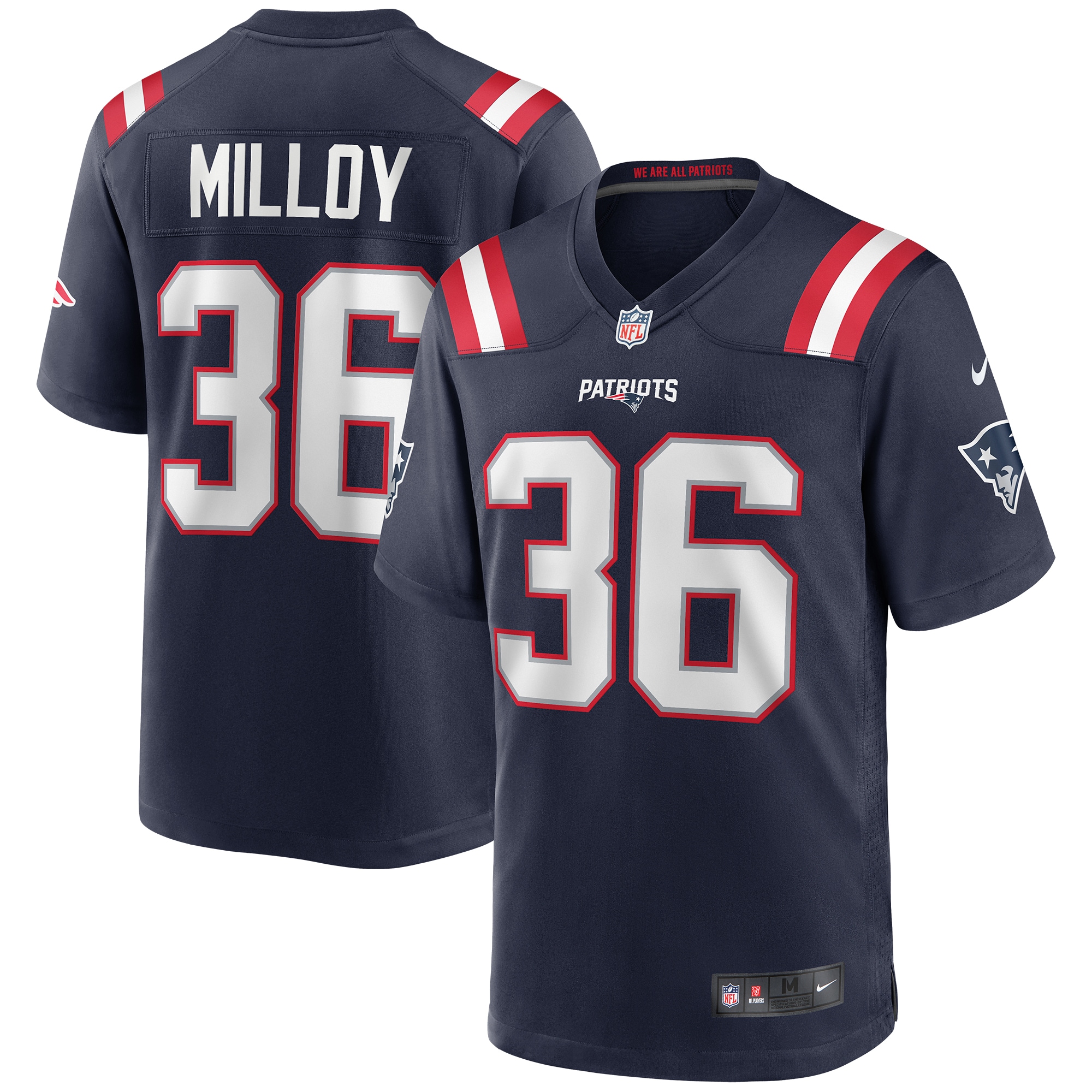 Men's New England Patriots Lawyer Milloy Navy Game Retired Player Jersey