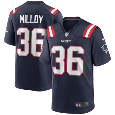 Men's New England Patriots Lawyer Milloy Navy Game Retired Player Jersey 01