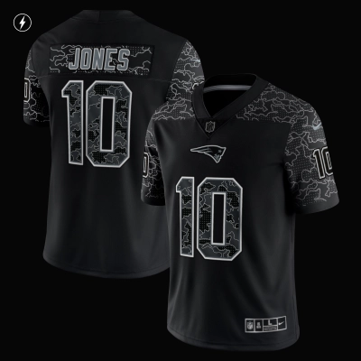 Men's New England Patriots Mac Jones Black RFLCTV Limited Jersey 02