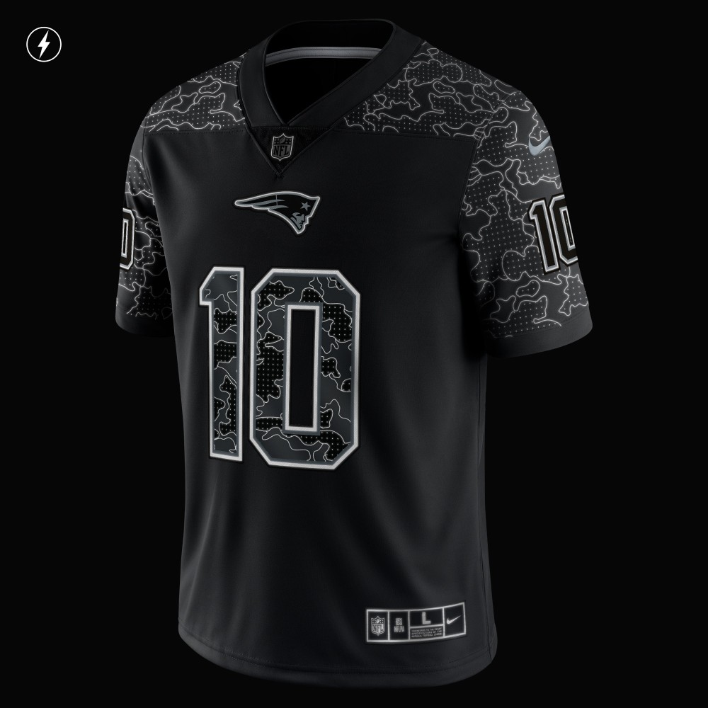Men's New England Patriots Mac Jones Black RFLCTV Limited Jersey