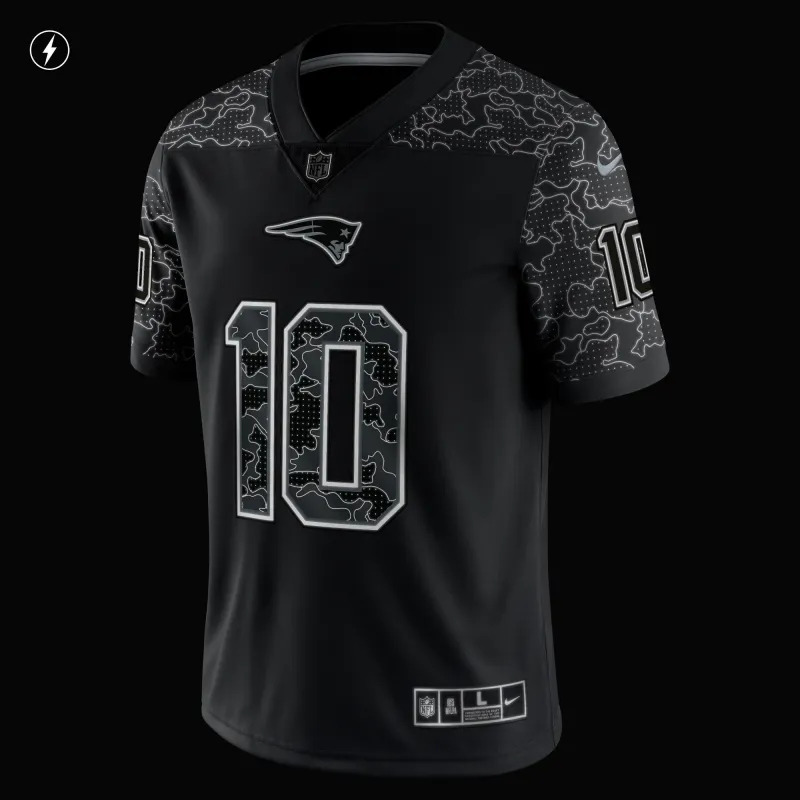 Men's New England Patriots Mac Jones Black RFLCTV Limited Jersey