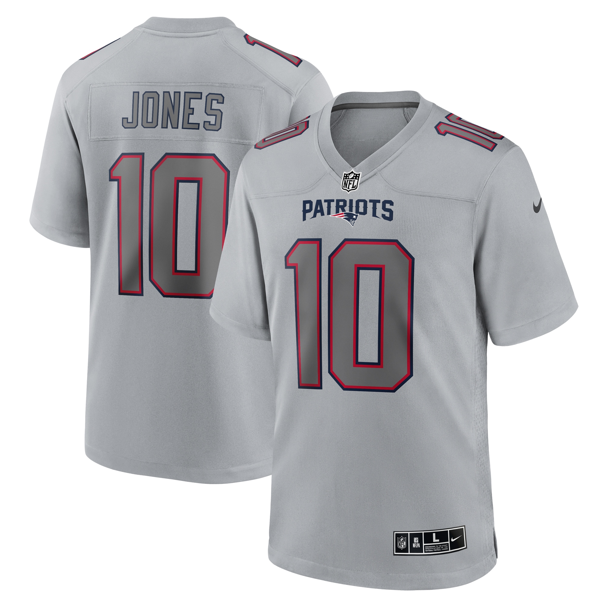 Men's New England Patriots Mac Jones Gray Atmosphere Fashion Game Jersey
