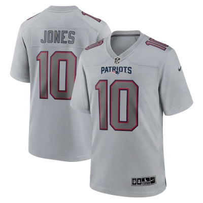 Men's New England Patriots Mac Jones Gray Atmosphere Fashion Game Jersey 01
