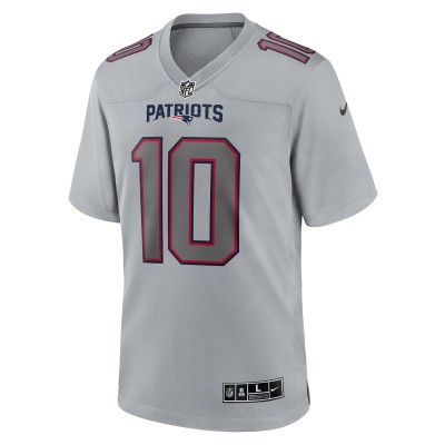 Men's New England Patriots Mac Jones Gray Atmosphere Fashion Game Jersey 02