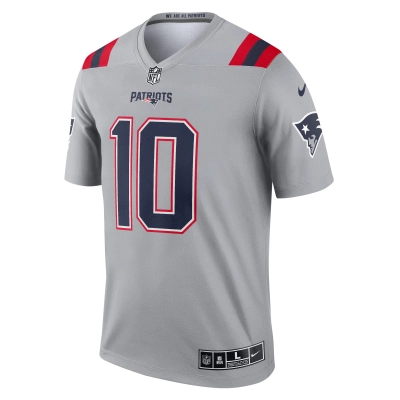 Men's New England Patriots Mac Jones Gray Inverted Legend Jersey 02