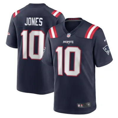 Men's New England Patriots Mac Jones Navy Game Jersey 01