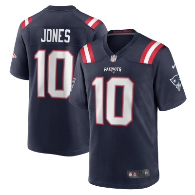 Men's New England Patriots Mac Jones Navy Player Game Jersey 01
