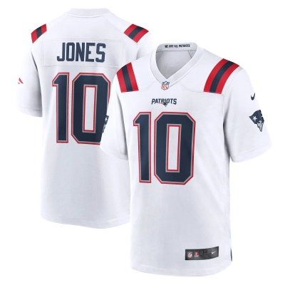 Men's New England Patriots Mac Jones White Player Game Jersey 01