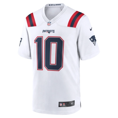 Men's New England Patriots Mac Jones White Player Game Jersey 02