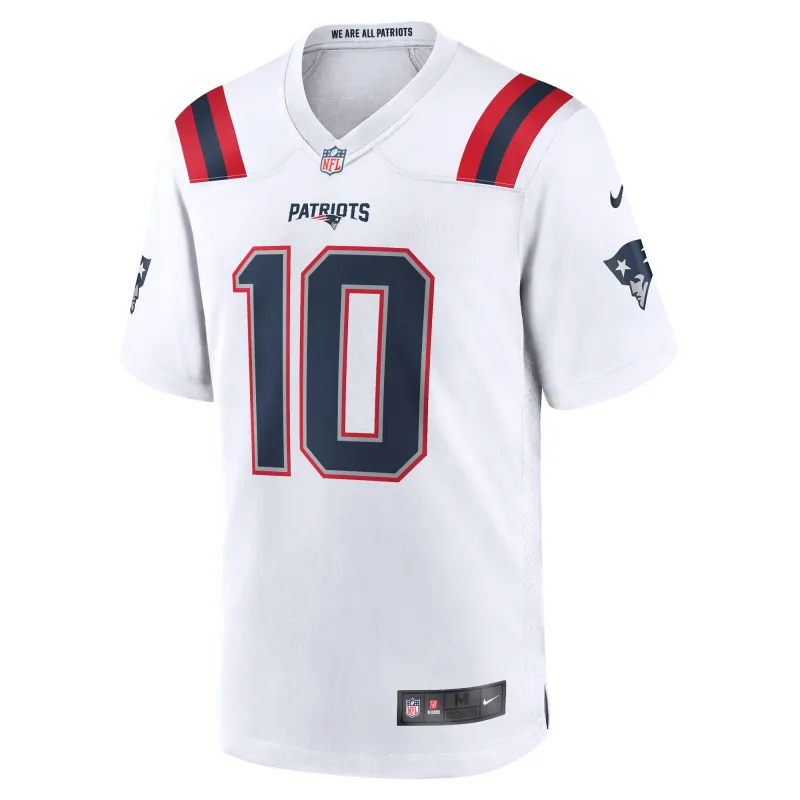 Men's New England Patriots Mac Jones White Player Game Jersey