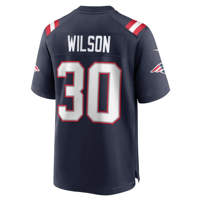 Men's New England Patriots Mack Wilson  Navy Game Jersey