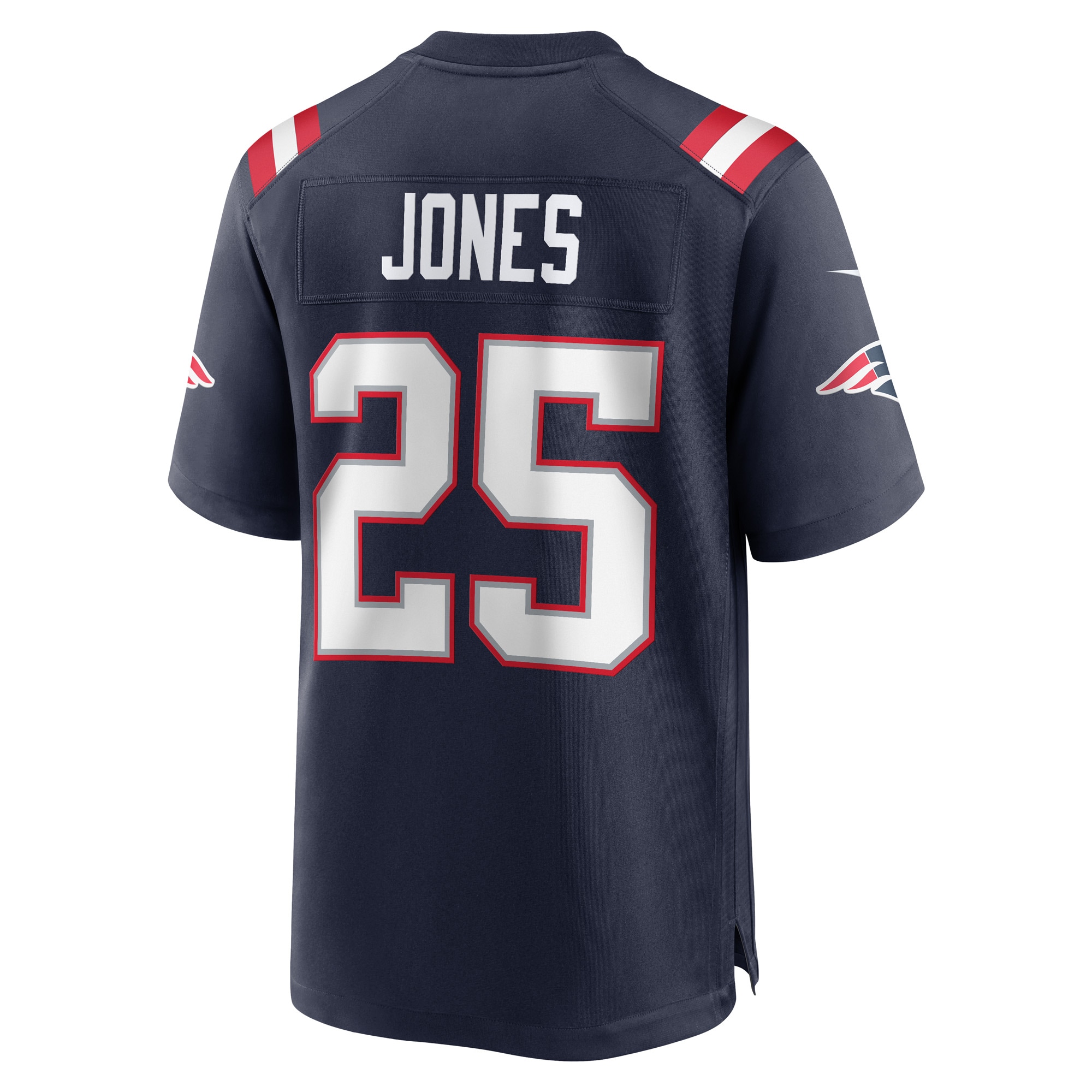 Men's New England Patriots Marcus Jones Navy Game Player Jersey