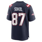 Men's New England Patriots Matt Sokol Navy Game Player Jersey