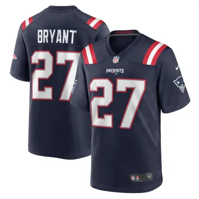 Men's New England Patriots Myles Bryant Navy Game Player Jersey 01