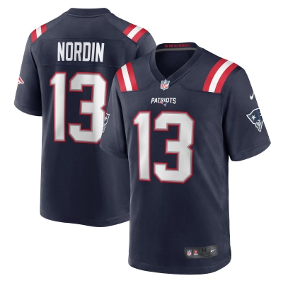 Men's New England Patriots Quinn Nordin Navy Game Player Jersey 01
