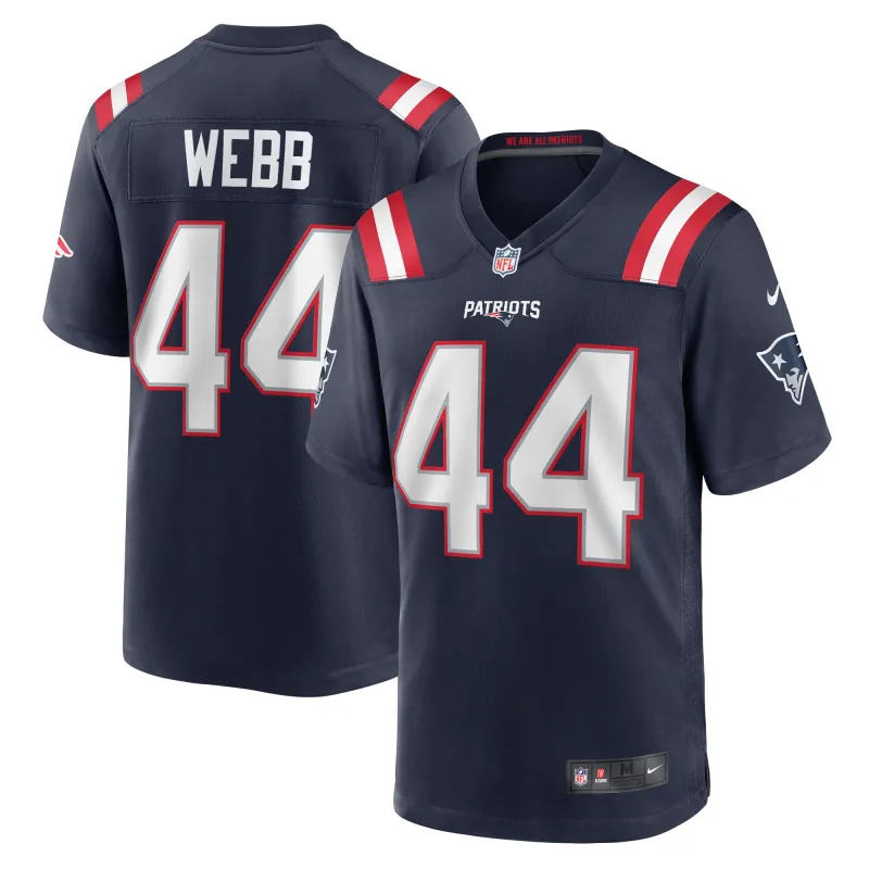 Men's New England Patriots Raleigh Webb Navy Home Game Player Jersey