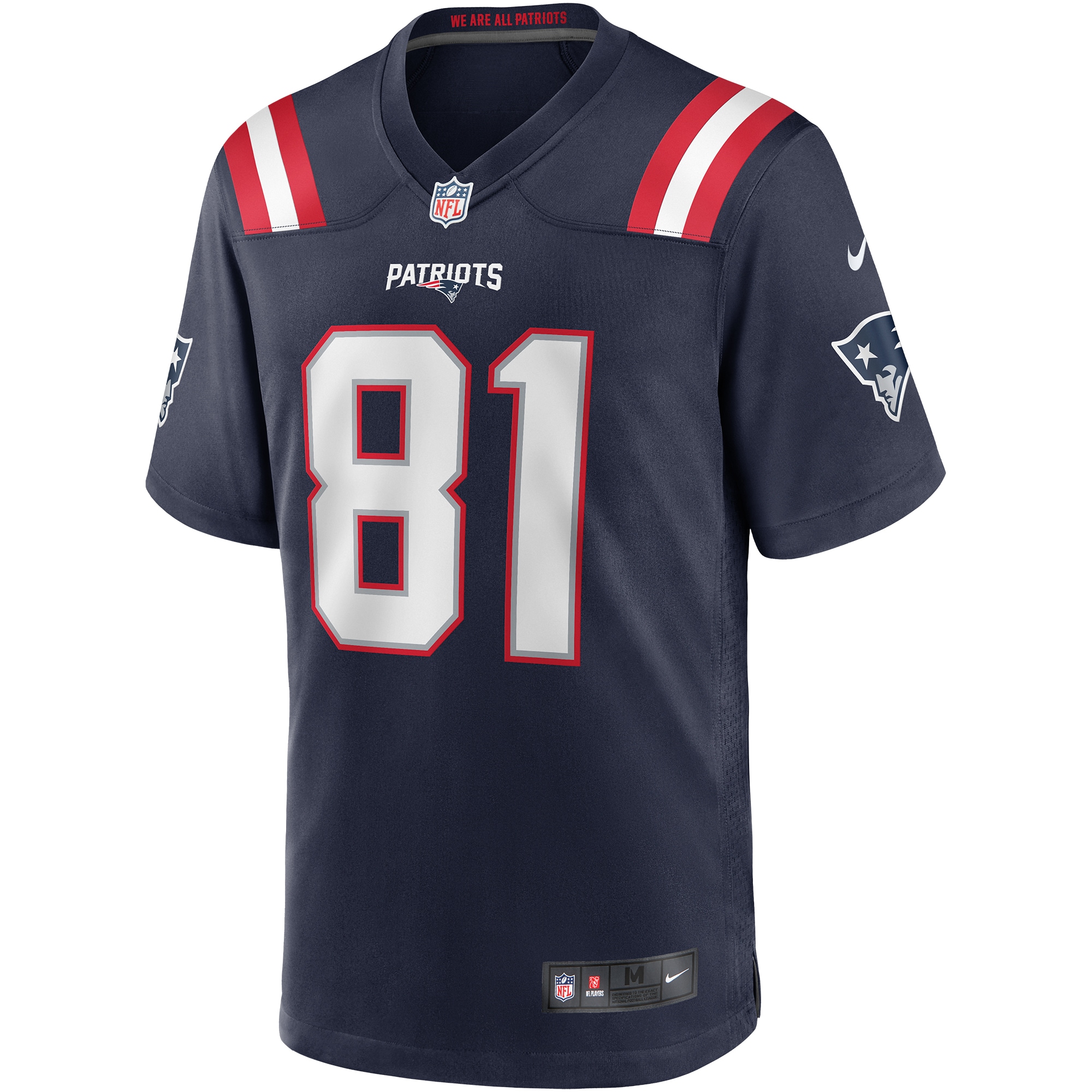 Men's New England Patriots Randy Moss Navy Game Retired Player Jersey